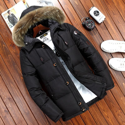 Hooded down jacket
